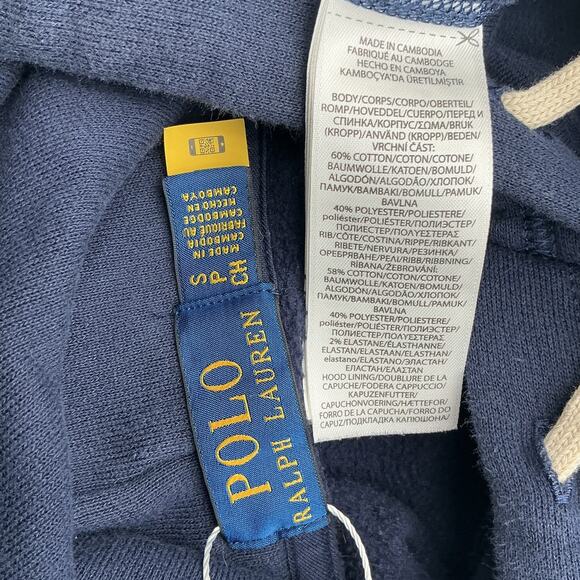 Polo Ralph Lauren Classic Blue Fleece Hoodie Size S - Picture 4 of 4